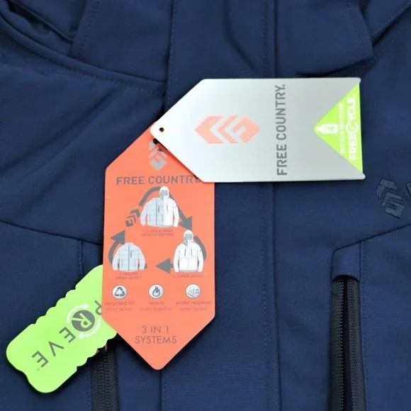 Free Country Systems Hooded Jacket Insulated 3-in-1 Men's Size XL New